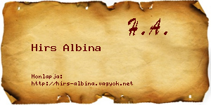 Hirs Albina névjegykártya